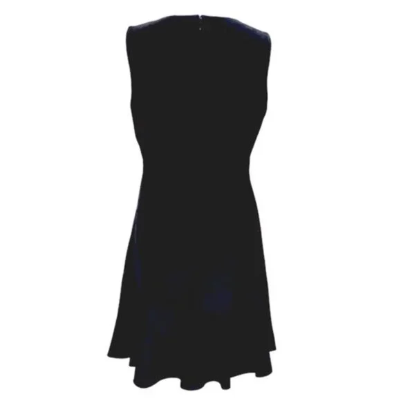 1.State black lined sleeveless ruffle hem round neck dress. Women's size 10 - Picture 2 of 8